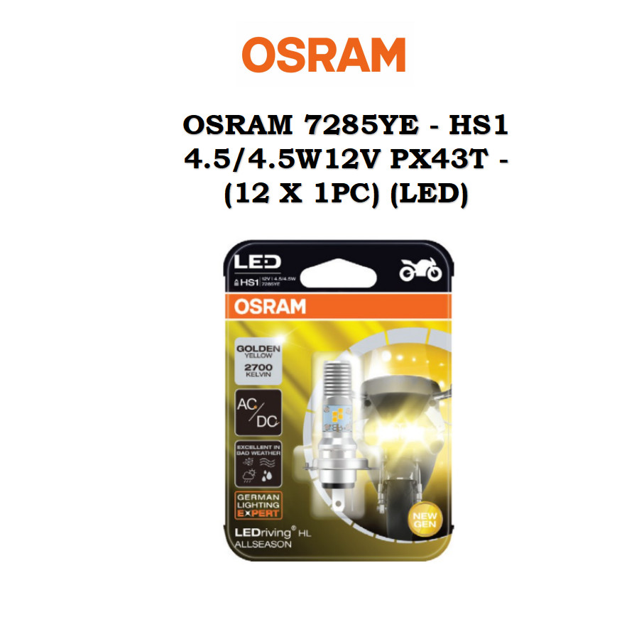 OSRAM 7285YE - HS1 4.5/4.5W12V PX43T - (12 X 1PC) (LED)