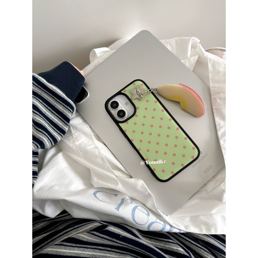 Ins Ouni สไตล์เดียวกันสไตล์เกาหลี Niche โบราณ Retro Polka Dot องค์ประกอบ Girly กันลื่นเหมาะสําหรับ iphone16pro/15promax เคสป้องกัน Apple 13/14 เคสโทรศัพท์ เคสป้องกัน iPhone12/11 กรณี ราคา ถูกที่สุด ดีลบีเคเค แกลเลอรีภาพที่ 7