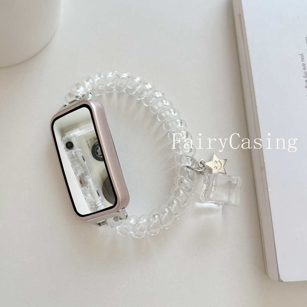 สร้อยข้อมือยืดหยุ่นโปร่งใสสําหรับ Huawei Band 11 Pro 10 9 8 สายรัดข้อมือสําหรับ Huawei Band Fit 4Pro 3 2 สายนาฬิกา