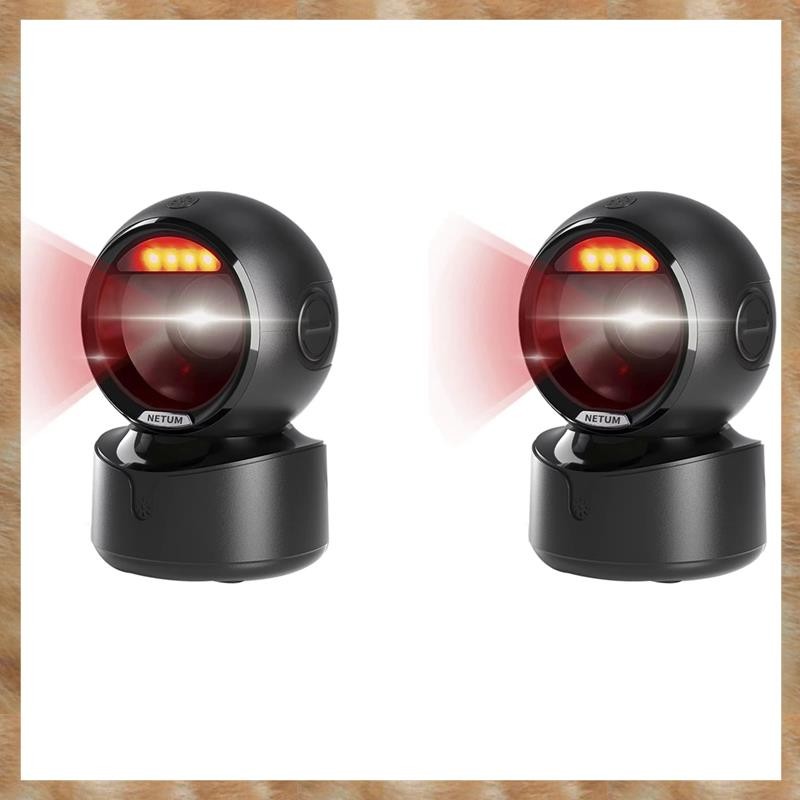 [KYG] 2X A5 Desktop 2D QR Barcode Scanner, Hands Free Omnidirectional USB Big Barcode Reader 1D QR S