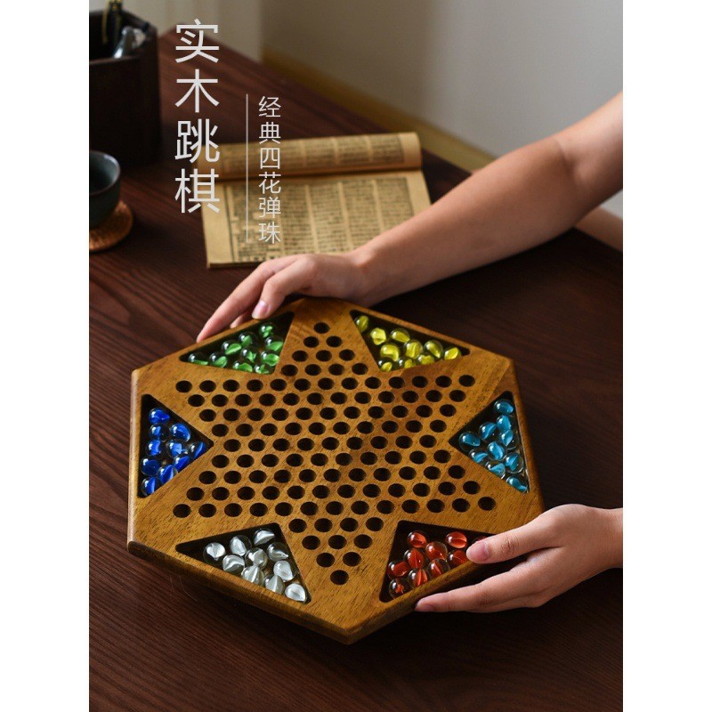 Y8Z หมากฮอส High-End Glass Ball Checkers เด็กการศึกษา Marbles รุ่นผู้ใหญ่ Old-fashioned หินอ่อนขนาดใ