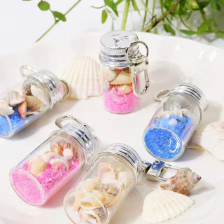 แก้วเปล่า Wish Drift ขวดพวงกุญแจสําหรับ DIY ห้องครัวขวดปรุงรสหัตถกรรมคู่จี้ตกแต่งของขวัญ