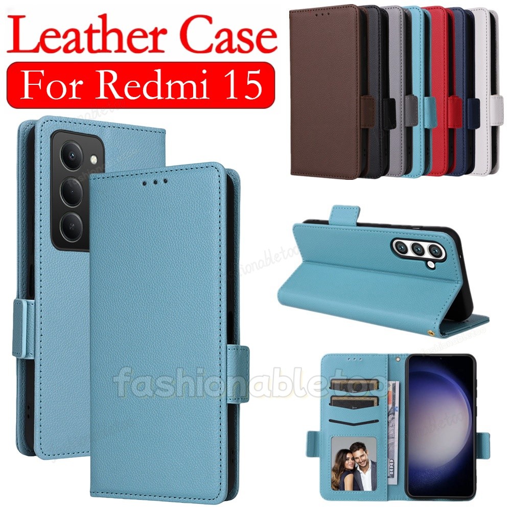สําหรับRedmi15 5Gพลิกหนังเคสโทรศัพท์สําหรับRedmi 15 C 15C Redmi15 C Redmi15C 2025 วงเล็บแม่เหล็กปลอก