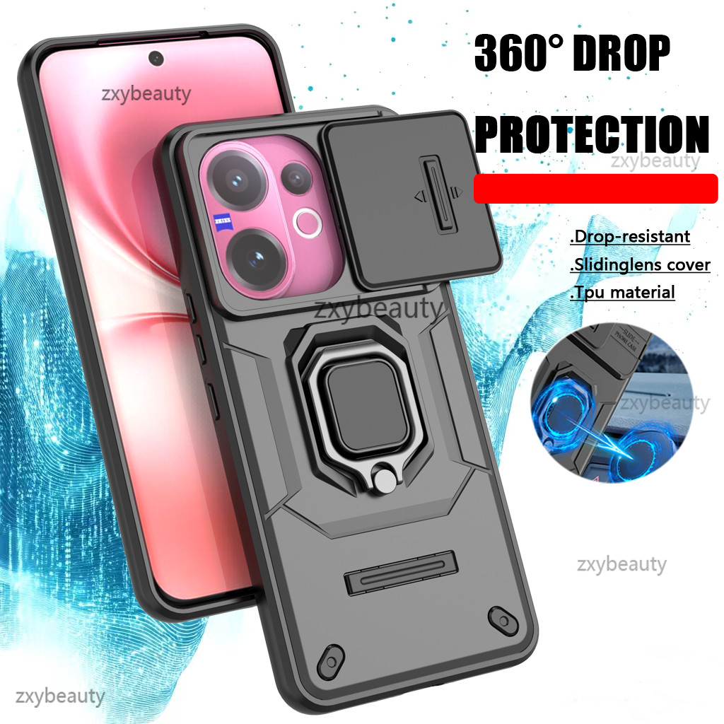 ปลอกสําหรับ Vivo V60 V50 V50E 5G 2025 เคสโทรศัพท์กันกระแทกเกราะสไลด์กล้องเลนส์ป้องกันแหวนสําหรับ VivoV60 VivoV50 VivoV50E กลับกรณี