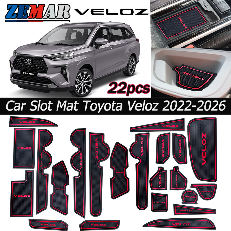 Toyota Veloz เสื่อสล็อตรถยนต์ เสื่อซิลิโคนป้องกันการลื่น ช่องประตูภายในรถยนต์อุปกรณ์เสริมป้องกันการลื่น Toyota Veloz 2022-2026