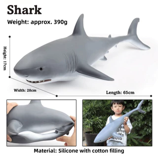 COUPL Sealife Shark,ยางนุ่มที่เต็มไปด้วยจําลองสัตว์ทะเลตัวเลขการกระทํา,ฉลามขาวที่ดีขนาดใหญ่ PVC ของเล่นเพื่อการศึกษา Ocean Animal Simulation