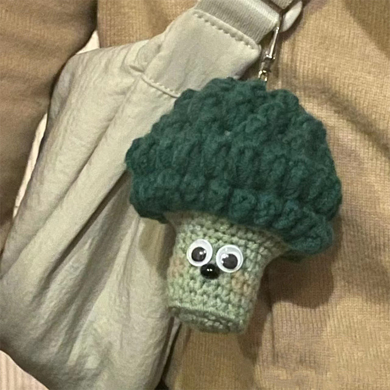 Keychain diy Free Pendant Crochet Bag DIY Handmade Broccoli Yarn Relaxation Kit for Best Friends