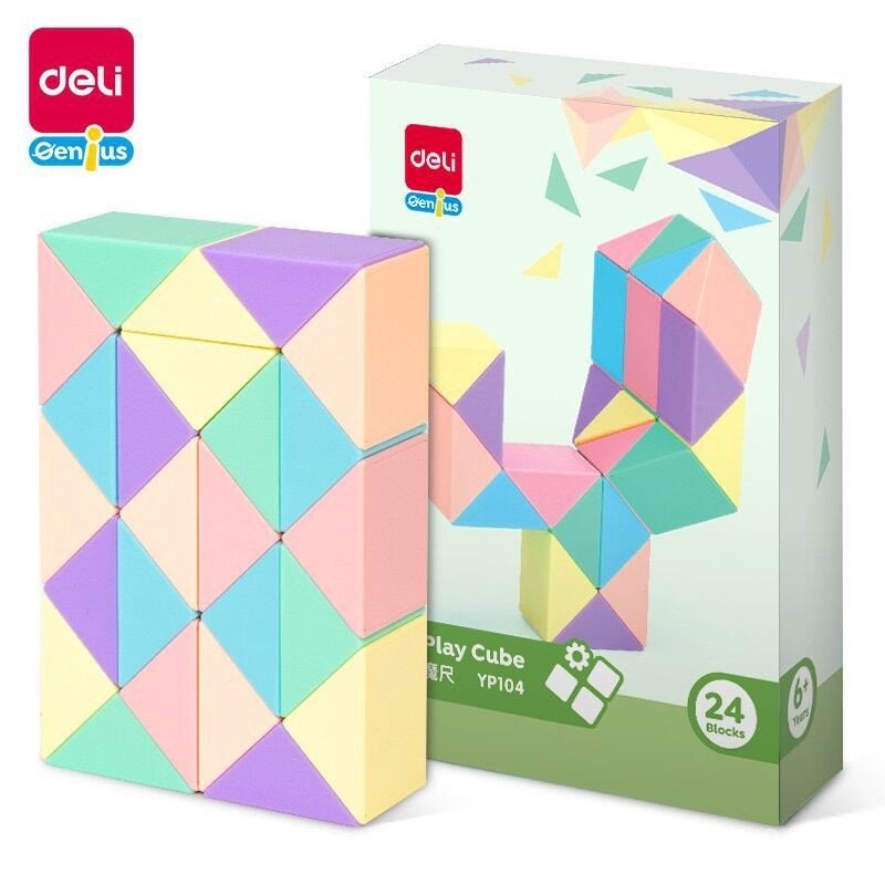 ไม้บรรทัดวิเศษ 24 ส่วน 48 Macron Segment Color Series Segment Deli 7236 Rubiks Cube Magic ไม้บรรทัดย