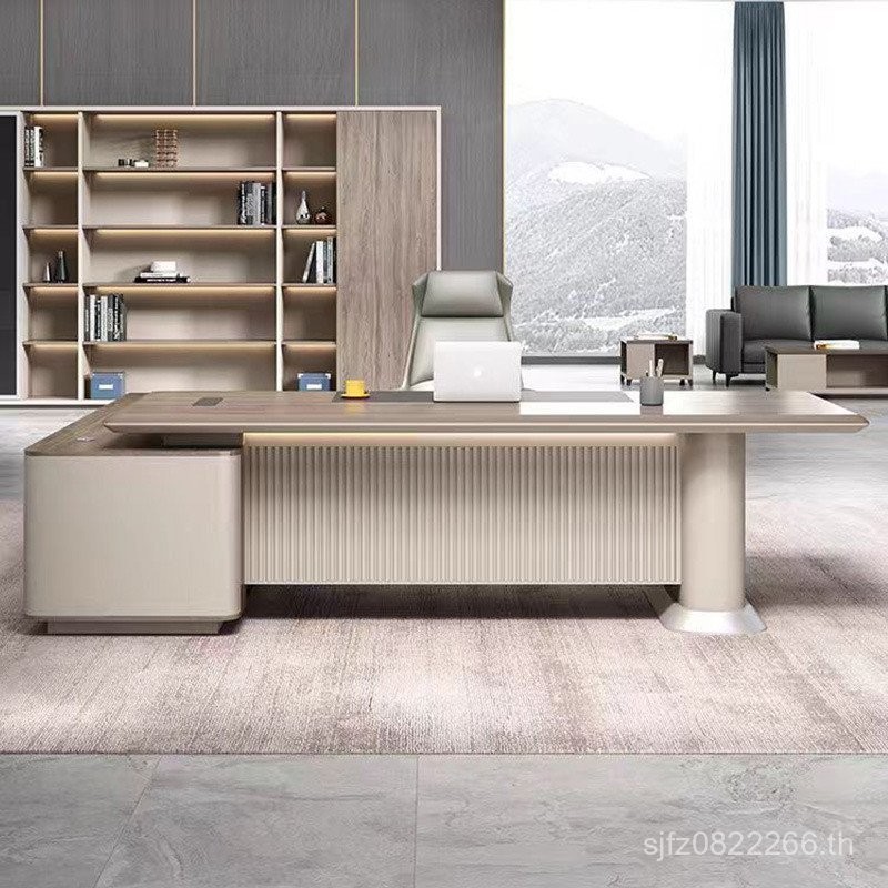 เฟอร์นิเจอร์บรรยากาศสมัยใหม่ President Office Simple Light Luxury Manager โต๊ะเก้าอี้ผสม Big Workben