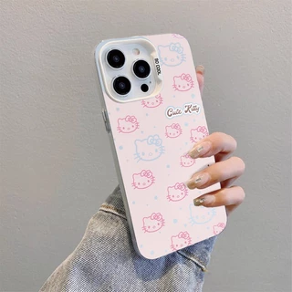 เคส IMD ชุบลายแมวคิตตี้สุดแฟชั่นเรียบง่ายเข้ากันได้กับ Vivo Y17s Y18 Y15 Y22 Y21 Y27 Y17 Y78 Y20 Y12i Y02 Y15s Y33s Y36