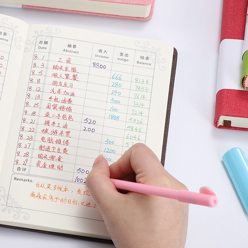 记账本家庭理财笔记本生意明细账学生家用日记账本可爱加厚手账本Bookkeeping Book Family Finance Notebook Business Ledger20250824