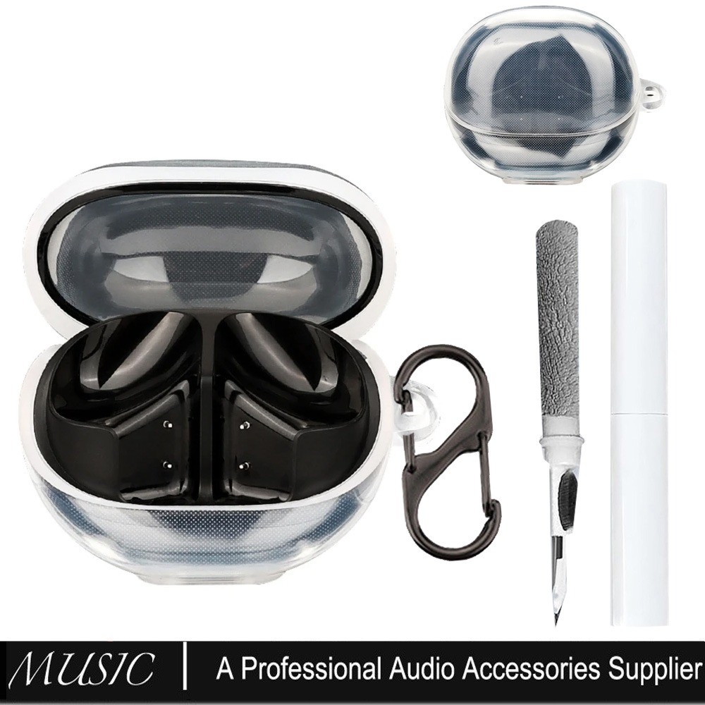 TPU Clear Case Cover สําหรับ SoundPEATS Clear Earbuds Full Protections Housing พร้อมพวงกุญแจและชุดทํ
