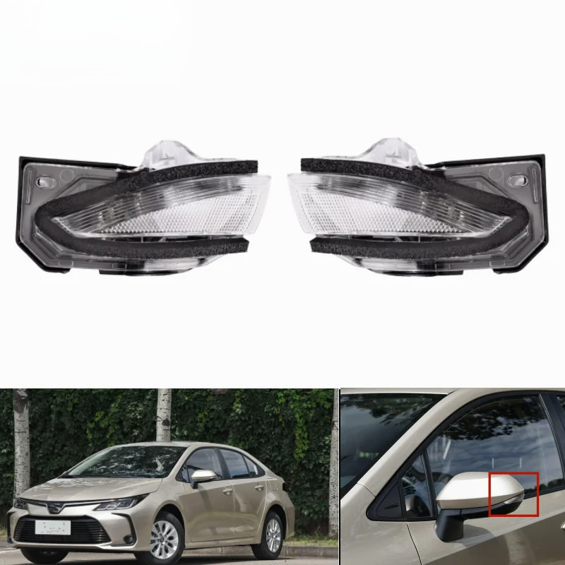 AAUTO สําหรับ Toyota Corolla 2019 2020 2021 ภายนอกกระจกมองหลังไฟเลี้ยวกระจกมองหลังไฟแสดงสถานะอุปกรณ์