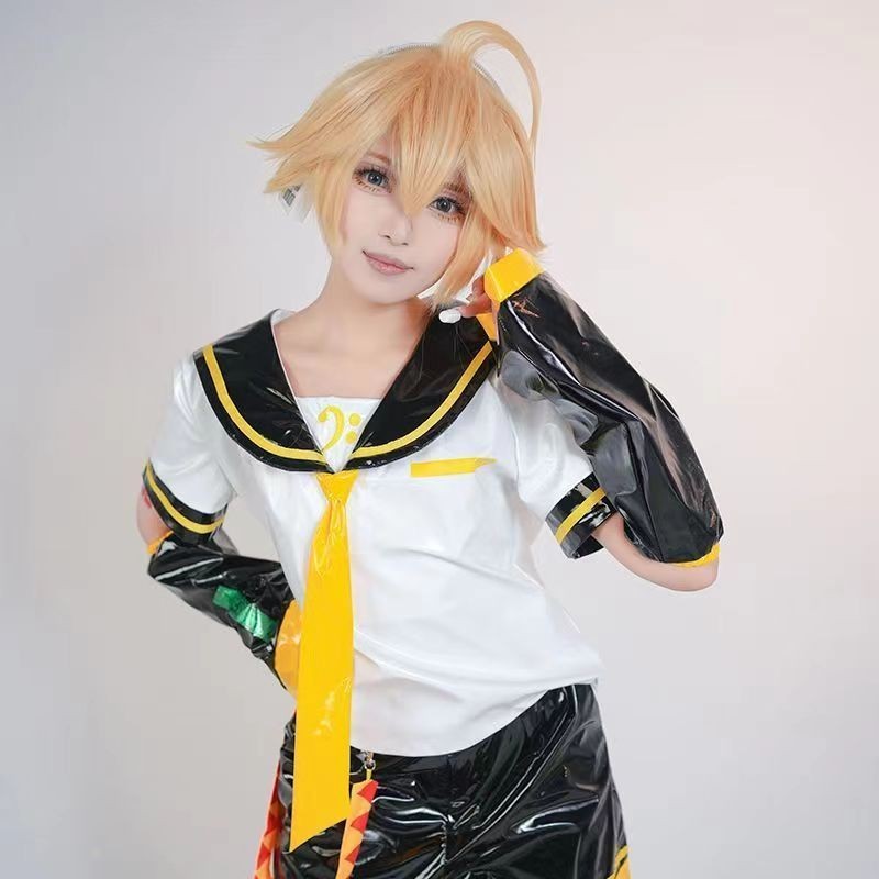 Kagamine Twins cos Kagamine Rin Kagamine Lian cos น้องสาวและพี่ชายเครื่องแบบอย่างเป็นทางการ COSPLAY 