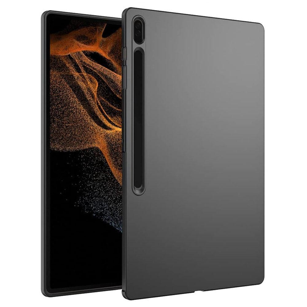 เคสซิลิโคนอ่อนนุ่มสําหรับ Samsung Galaxy Tab S8 S9 Ultra 14.6 SM-X900 SM-X906 SM-X910 SM-X916B ยืดหยุ่น TPU Shell ฝาครอบสีดํา