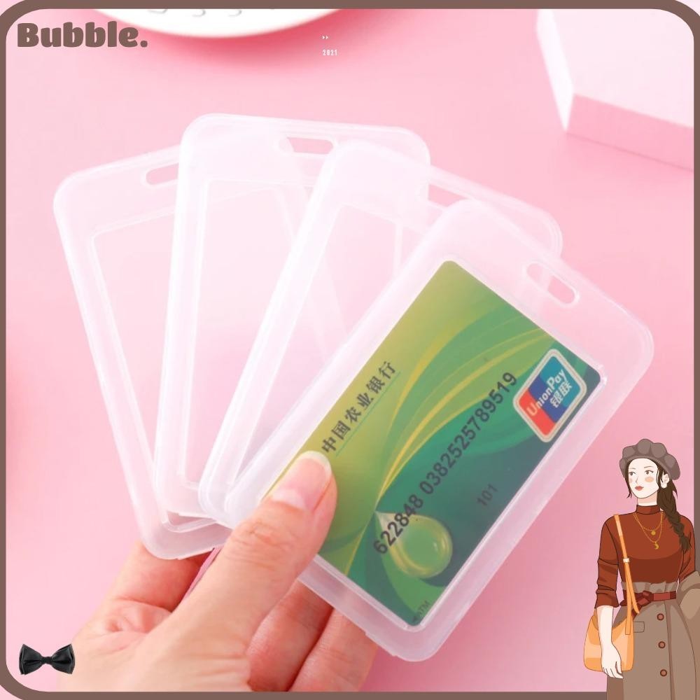 Bubble แนวตั้งโปร่งใสผู้ถือบัตร, ABS โปร่งใส ID แท็กผู้ถือป้าย, Mini สี่เหลี่ยมผืนผ้าพลาสติก Pass Work Card Cover