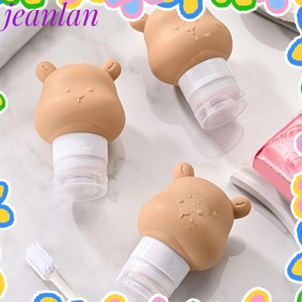 Jeanlan ขวดรีฟิลซิลิโคน, ภาชนะใส่โลชั่นซิลิโคน Squeezable, ภาชนะบรรจุเครื่องสําอางสําหรับเดินทาง