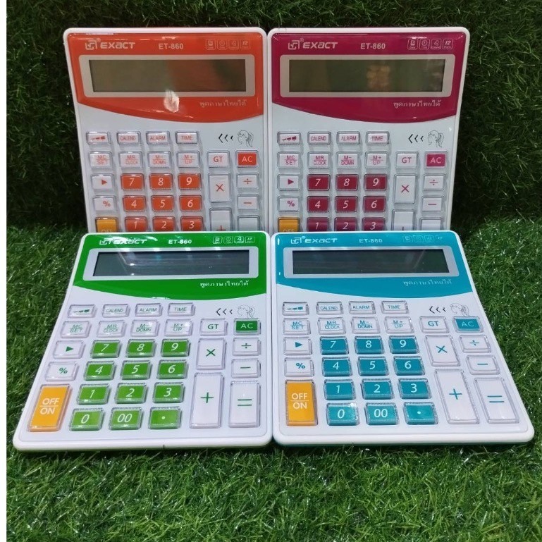 EXact เครื่องคิดเลขพูดได้ รุ่น ET-860 จอใหญ่ 12 หลัก คละสี นาฬิกาดิจิตอล ตั้งเวลาปลุกได้ พูดภาษาไทย