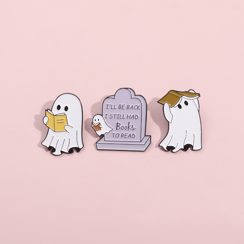 ตลก Boo Ghost เข็มกลัด Pins น่ารัก Ghost เข็มกลัดป้ายโลหะกระเป๋าเป้สะพายหลังเสื้อผ้าอุปกรณ์เสริมของขวัญสําหรับเพื่อน