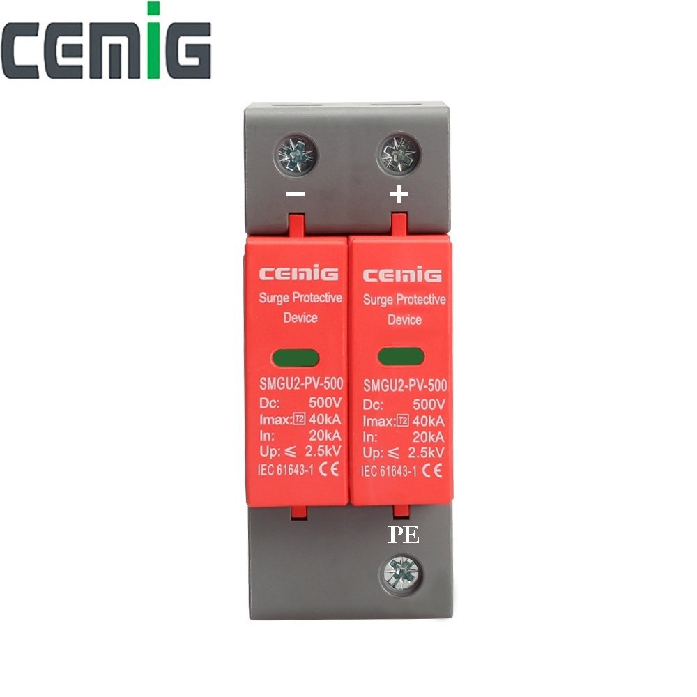 ❆2P DC500V 800V 1000V Surge Protective Device SPD 20kA~40kA House Lightning Surge Protector Low-volt