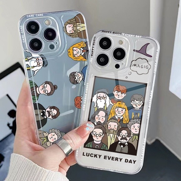 น่ารัก Magic รูปแบบสําหรับ Samsung Galaxy S23 FE S24 S23 Ultra S22 S21 Plus S21 S20 FE หมายเหตุ 20 Ultra Magical Scientist โปร่งใส TPU Air Cushion Square Anti-Drop ฝาครอบ
