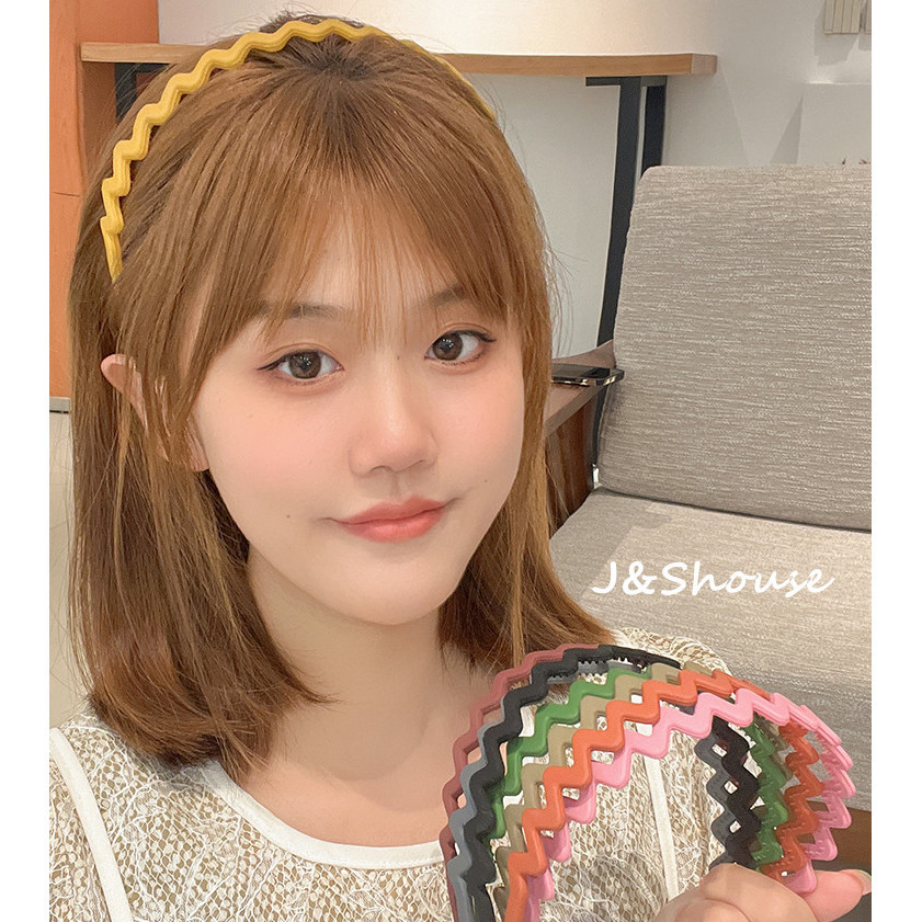 J241 15 มม.ด้านแคบขอบคลื่นรูปร่างที่คาดผมผมห่วงอุปกรณ์เสริมผู้หญิง