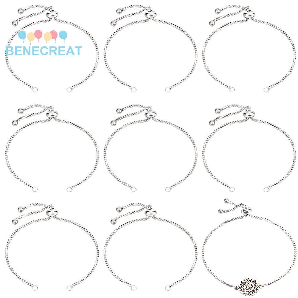 1 กล่อง 10 ชิ้นปรับ Slider สร้อยข้อมือทําสแตนเลสเงิน Slider Extender โซ่ Ball Ends สําหรับ Jewellery ทํา DIY ผลการค้นหา