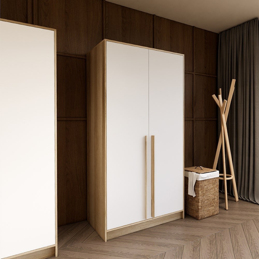 Koncept Furniture ตู้ผ้าบานเปิด KC-PLAY รุ่น WARDRI สีขาว-ลินเบิร์ก (100x60x200 ซม.) แบรนด์ KONCEPT FURNITURE