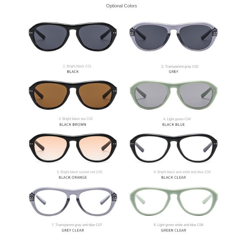 สินค้าพร้อมCOD (San9) แว่นกันแดดนักบินกรอบเล็กแฟชั่นย้อนยุคยุโรปและอเมริกาสําหรับผู้ชายและผู้หญิง - รูปที่ 7