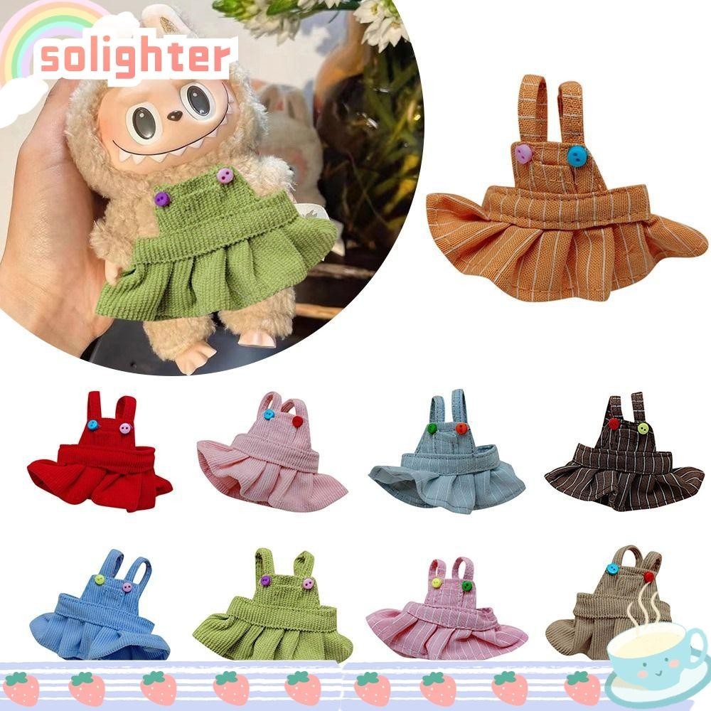 เสื้อผ้าตุ๊กตา SOLIGHTER Labubu, Labubu Time To Chill Filled Handmade Doll Accessories,|ขายเฉพาะเสื้อผ้า ตุ๊กตาผ้าฝ้าย ชุดเอี๊ยมตุ๊กตา