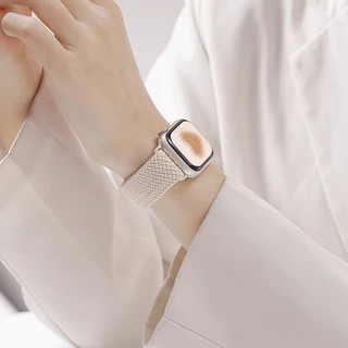 ยืดหยุ่นแม่เหล็กไนลอนสำหรับ for Iwatch Smartwatch Apple Watch Se 2 Ultra 3 2 Series 11 10 9 8 7 49 42 46 45 41 44 มม.