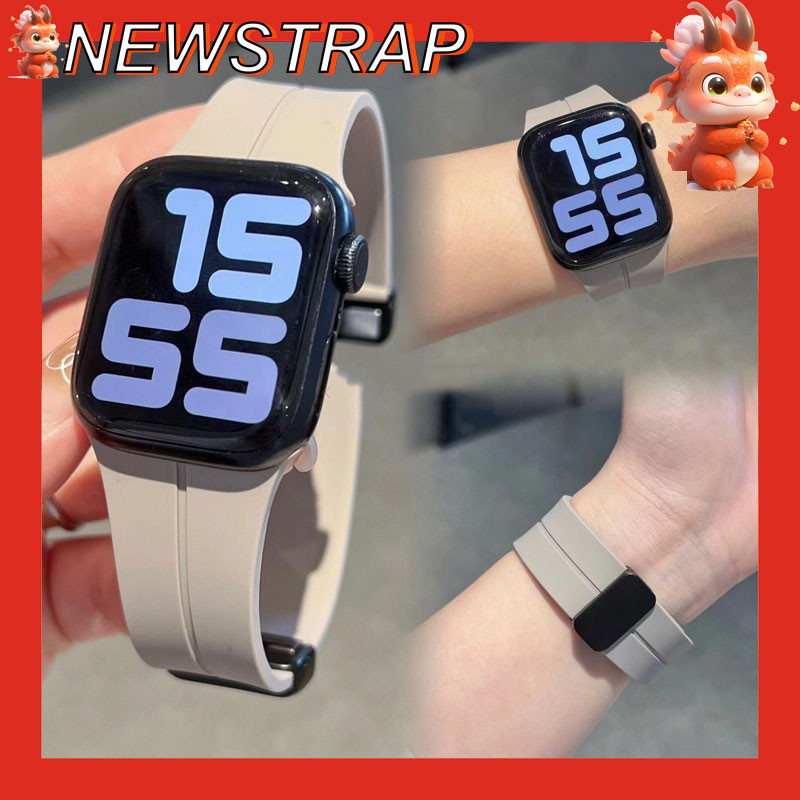 สําหรับสาย iwatch 9 8 7 6 5 4 3 SE สายซิลิโคน ultra2 49 มม.แม่เหล็กปรับสําหรับ iwatch series 45 มม.44 มม.40 มม.41 มม.