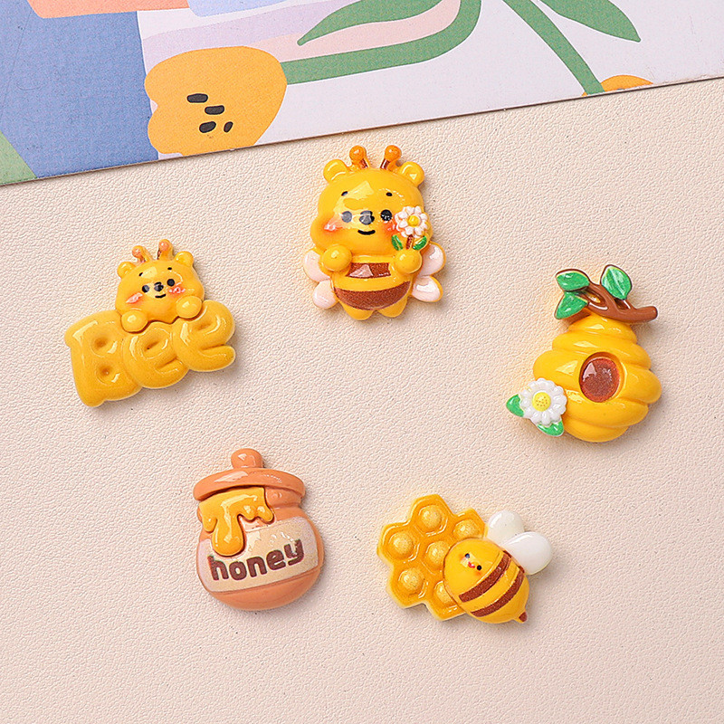 เครื่องประดับเรซิน DIY ผึ้งเงาลายการ์ตูนเครื่องประดับกิ๊บติดผมแฮนด์เมดเคสโทรศัพท์แก้วน้ำเครื่องประดับศีรษะขายส่ง