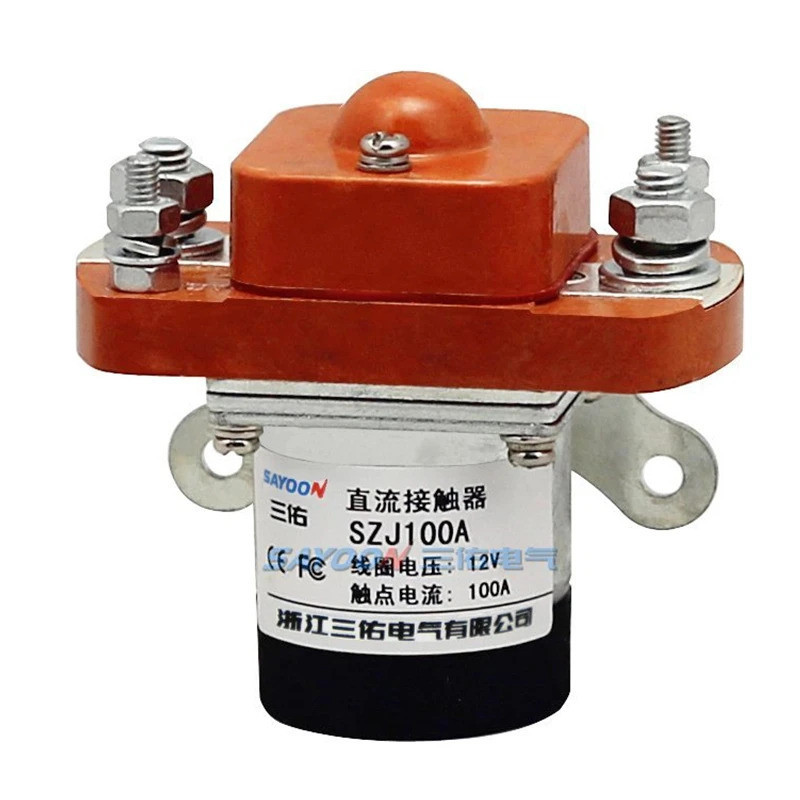 Sayoon DC Contactor 100A SZJ-100A MZJ-100A รีเลย์ 12V 24V 36V 48V 60V 72V สําหรับแบตเตอรี่รถยนต์ไฟฟ้ารถยกรถบรรทุก