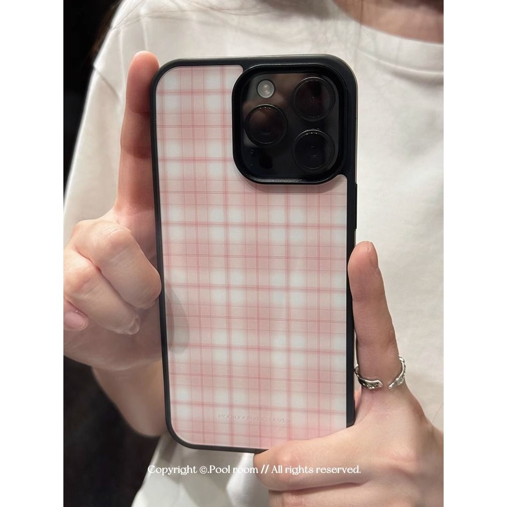 สาวลายสก๊อตสีชมพูเคสโทรศัพท์เหมาะสําหรับiphone15 14 13 11 12Promax 11Promax 12Pro 14plus 15Promax XS XR X Shock-ResistantกรณีANS5