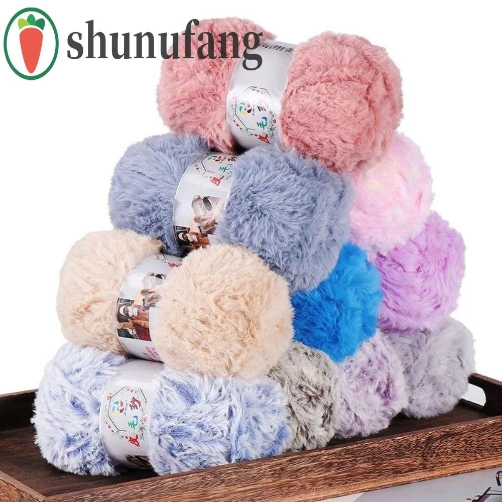 Unuf Faux Mink Fur Yarn, Fluffy 100g เลียนแบบ Mink เส้นด้าย,ถักมือผิวนุ่ม Friendly Plush เส้นด้ายฤดูหนาว