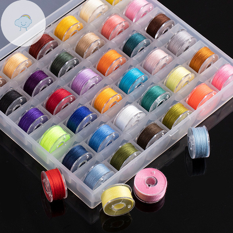 TWOE เย็บ Bobbins กล่องชุด Bobbin ด้ายหลากสี Spool Machine Spools เย็บอุปกรณ์เสริม TH