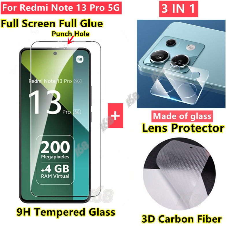 Redmi Note 13 Pro 5G ฟิล์มกระจก Redmi Note 13 12 11 10 Pro Plus 5G ฟิล์มกระจก กันรอยกล้อง เต็มจอ Xiaomi Redmi 10 2022 Redmi Note 11 10 Pro กาวเต็ม ไม่จุด ฟิล์มหลัง