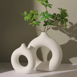 Minimalism Art แจกันโมเดิร์นเลียนแบบเซรามิคแจกันดอกไม้ Ins โต๊ะยิง Props ตกแต่งบ้าน