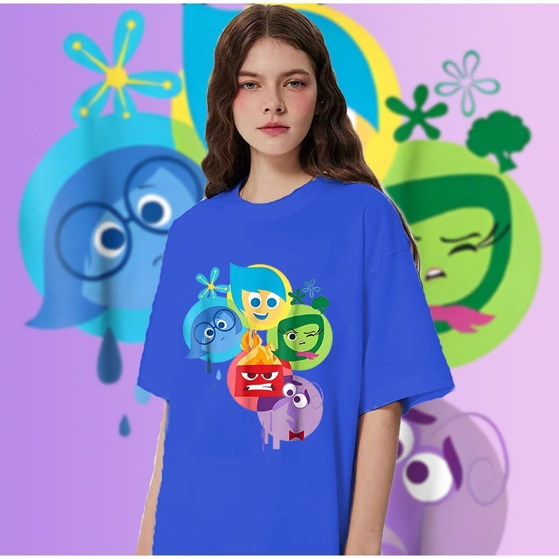 ใหม่ Pixar 's Movie Inside Out 2 เสื ้ อยืดคอ O-neck กราฟิก 100 % สําหรับผู ้ ชายP#19 S-5XLS-5XL