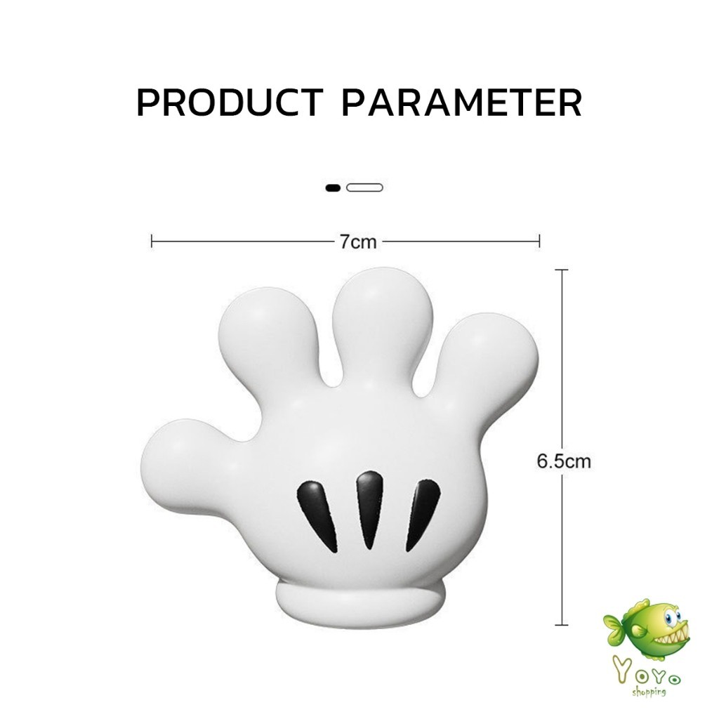 YOYO ตะขอแขวนแปรงสีฟัน รูปปาล์มการ์ตูน อุ้งมือ 3D ตะขอแขวนผนัง Toothbrush holder - รูปที่ 6