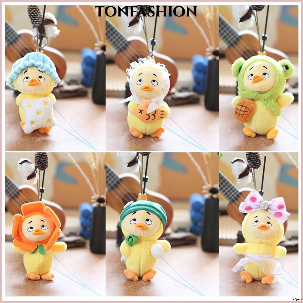 Tonfashion จี้กระเป๋าน่ารัก,แฟชั่นของเล่นตุ๊กตาการ์ตูนเป็ดพวงกุญแจ, Kawaii หลากสีตุ๊กตาสัตว์ยัดไส้นุ่ม Fluffy ตุ๊กตาสัตว์ของขวัญวันเกิด