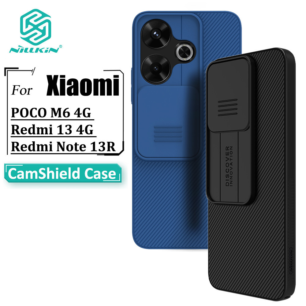 Nillkin CamShield Case Poco M6 4G / Redmi 13 4G / Redmi Note 13R 5G Case Camera Slider Protection luxury Hard PC กันกระแทกฝาหลัง