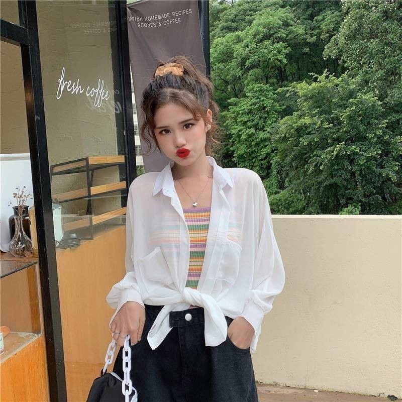 พร้อมส่ง Cynthia_Shop เสื้อชีฟองแขนยาว#9983