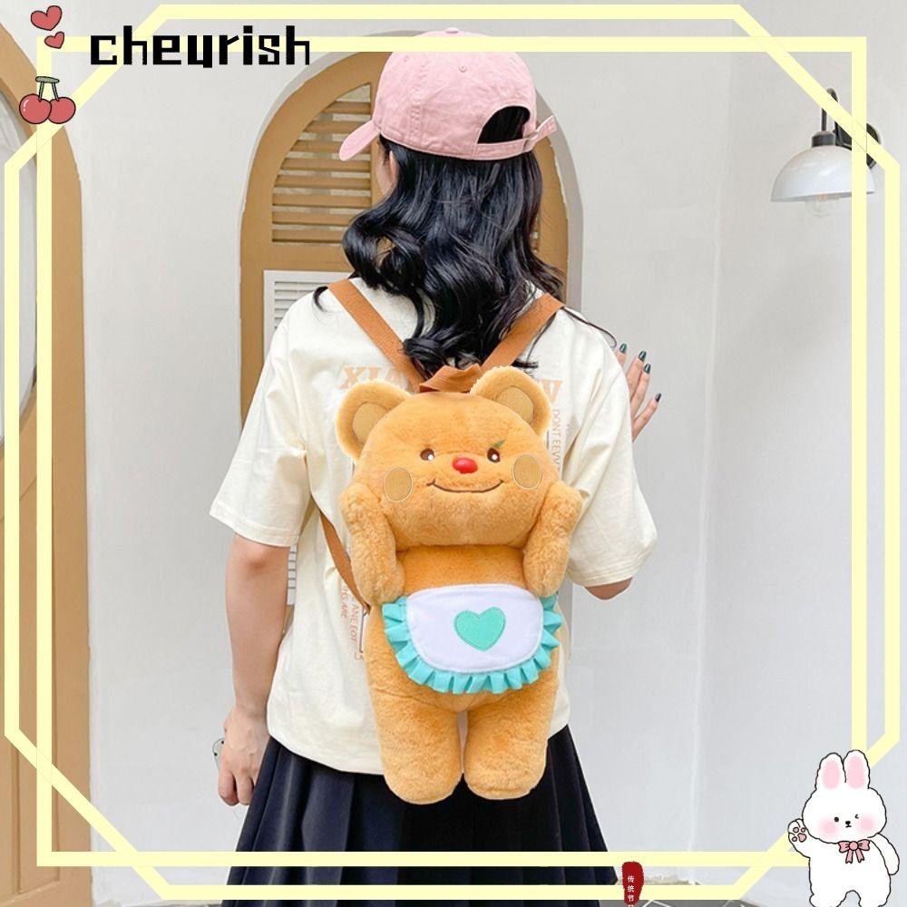 Cheurish Butter Bear กระเป๋าเป้สะพายหลัง,ความจุขนาดใหญ่การ์ตูนน่ารักกระเป๋าตุ๊กตา,พร้อมสายปรับได้ตุ๊กตามัลติฟังก์ชั่นกระเป๋าสะพายข้างเด็กของขวัญ