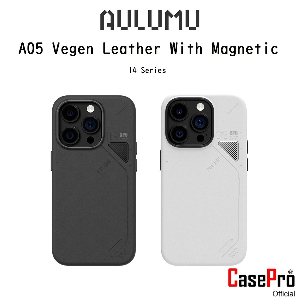 Aulumu A05 Vegan Leather With Magnetic เคสหนังVeganกันกระแทกเกรดพรีเมี่่ยม เคสสำหรับ iPhone14Pro/14Promax