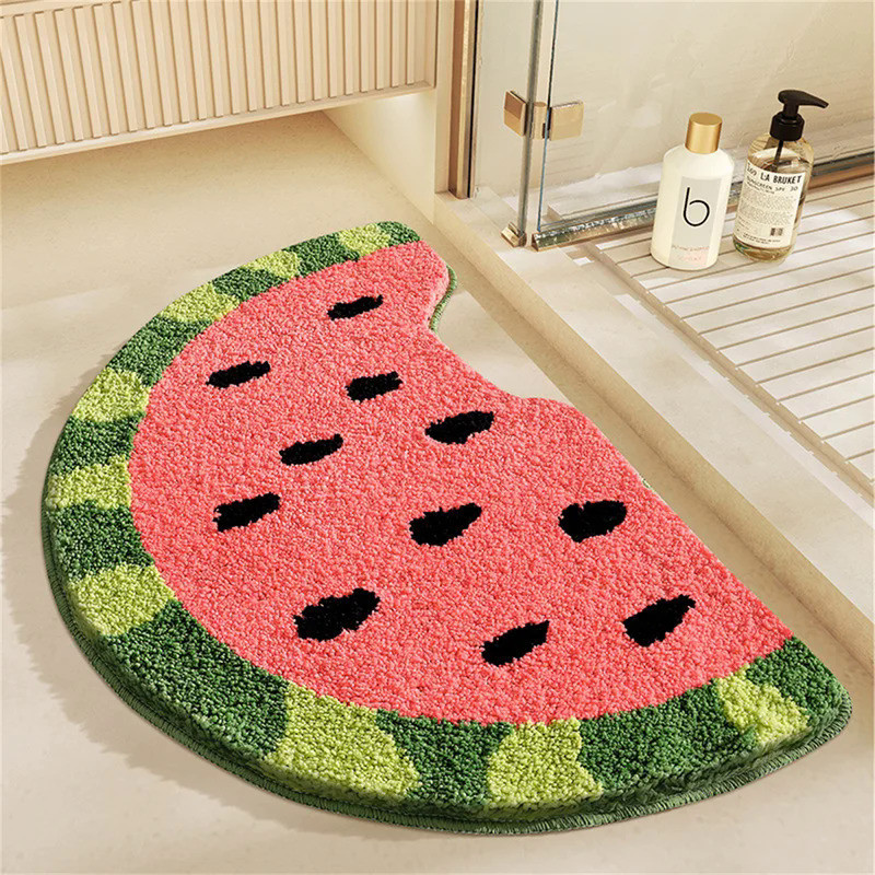 Home Bathroom Entrance Door Fruit Shape Rug Strong Bathroom Toilet Foot mat carpet