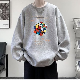 แฟชั่นสไตล์ฮิปฮอปลายลูกบาศก์รูบิค 8เอ็กแอล เสื้อกันหนาวลําลอ…