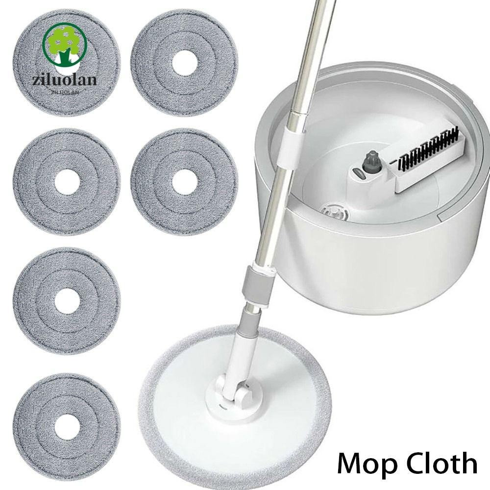 Ziluolan 1 ชิ้น Mop ผ้าเปลี่ยน,ไมโครไฟเบอร์เปียกแห้ง Mop Pads,ครัวเรือน Universal 25 ซม.สีเทารอบทําความสะอาดพื้น