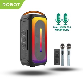 [ rb 650 ]- sound speaker ROBOT Karaoke Speaker RB650 RGB Daya 50W Bluetooth 5.0 TF USB 3.5mm AUX Dual Wireless Microphone - Garansi 1 Tahun original
